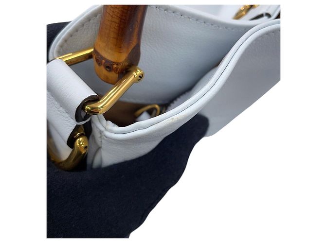 Borsa a mano piccola in pelle Gucci Diana Bamboo Blu chiaro - vista 9