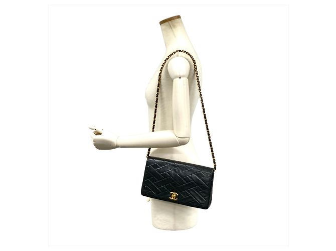 Borsa a tracolla in pelle Chanel Nero - vista 14