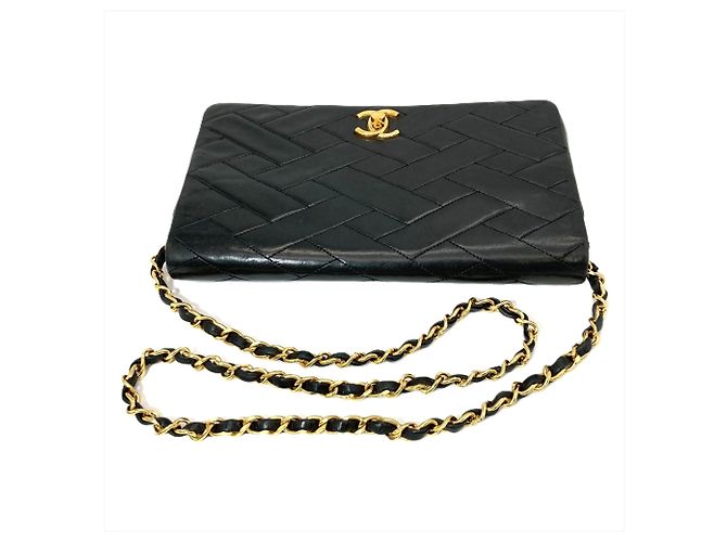 Borsa a tracolla in pelle Chanel Nero - vista 4