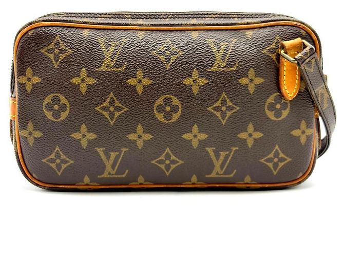 Louis Vuitton Pochette Marly Bandoulière Shoulder Bag Marrone Nero Monogramma - vista 3