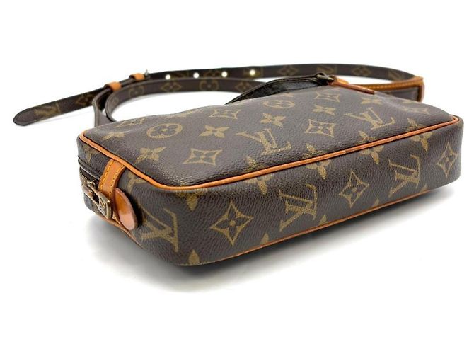 Louis Vuitton Pochette Marly Bandoulière Shoulder Bag Marrone Nero Monogramma - vista 4
