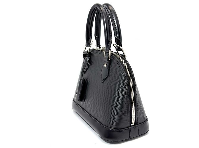 Borsa Louis Vuitton Alma BB in pelle Epi nera Nero - vista 2