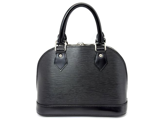 Borsa Louis Vuitton Alma BB in pelle Epi nera Nero - vista 3