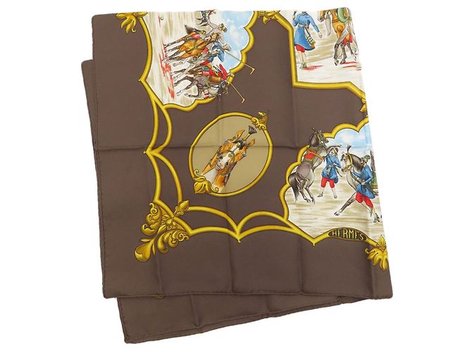 Hermès Hermes Carre 90 Mughal Horse Schal Braun - Ansicht 2