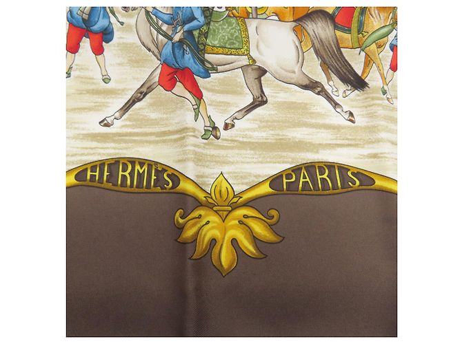 Hermès Hermes Carre 90 Mughal Horse Schal Braun - Ansicht 4