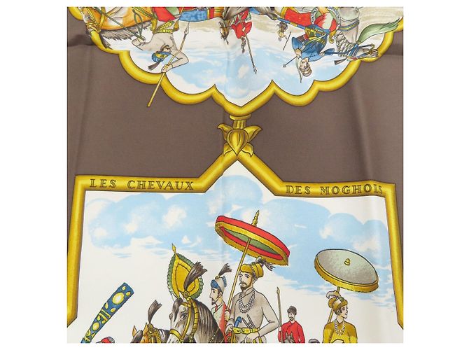 Hermès Hermes Carre 90 Mughal Horse Schal Braun - Ansicht 5