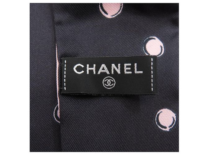 Chanel Coco Mark Slim Bandeau Schal Schwarz Pink - Ansicht 4