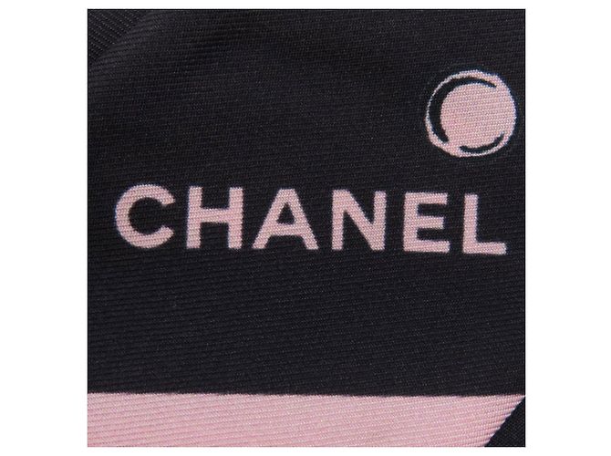 Chanel Coco Mark Slim Bandeau Schal Schwarz Pink - Ansicht 5