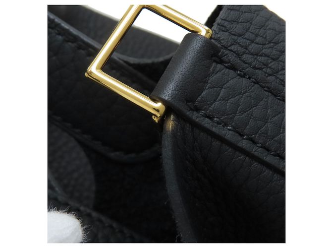Hermès Borsa Hermes Picotin Lock PM in pelle Taurillon Clemence nera Nero - vista 14