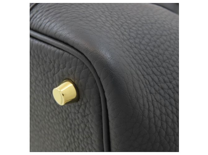 Hermès Borsa Hermes Picotin Lock PM in pelle Taurillon Clemence nera Nero - vista 16