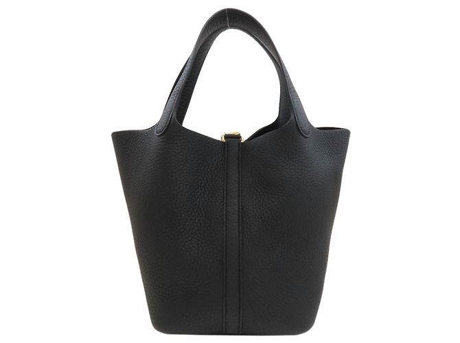 Hermès Borsa Hermes Picotin Lock PM in pelle Taurillon Clemence nera Nero - vista 2