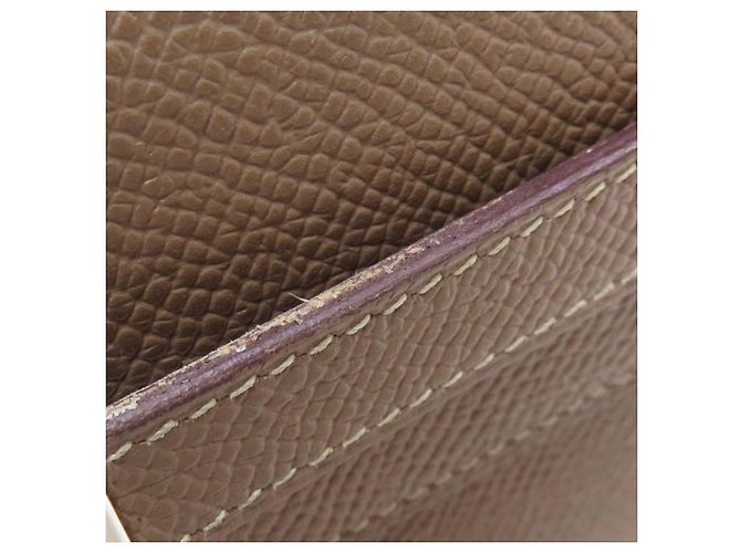 Hermès Cartera Hermes Kelly Long en Etoupe Gray Gris pardo - vista 13