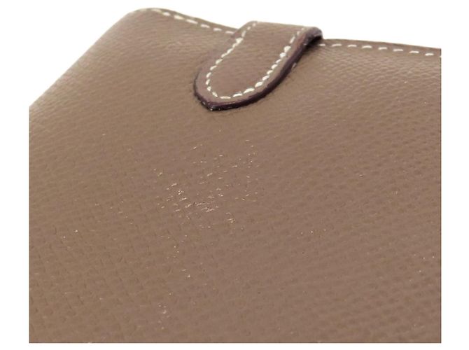 Hermès Cartera Hermes Kelly Long en Etoupe Gray Gris pardo - vista 14