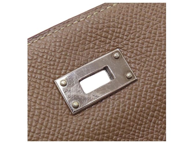 Hermès Cartera Hermes Kelly Long en Etoupe Gray Gris pardo - vista 15