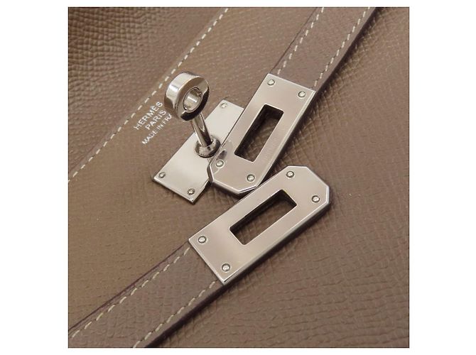Hermès Cartera Hermes Kelly Long en Etoupe Gray Gris pardo - vista 17