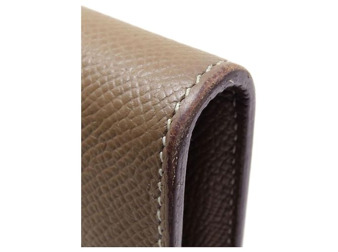 Hermès Cartera Hermes Kelly Long en Etoupe Gray Gris pardo - vista 19