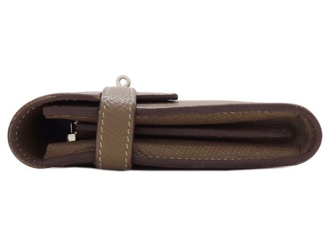 Hermès Cartera Hermes Kelly Long en Etoupe Gray Gris pardo - vista 3