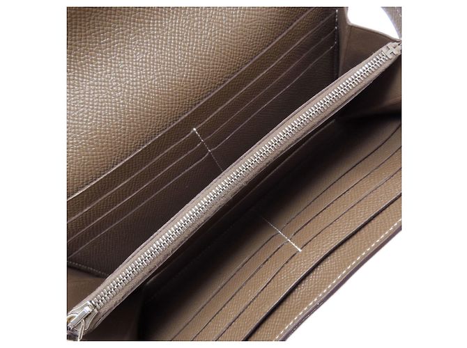 Hermès Cartera Hermes Kelly Long en Etoupe Gray Gris pardo - vista 5