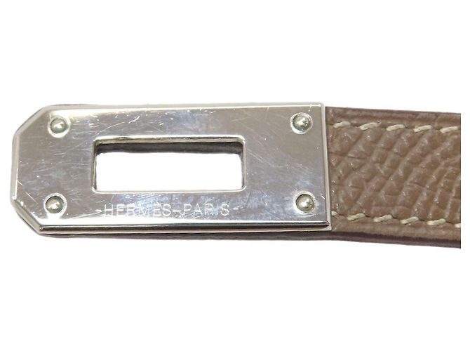 Hermès Cartera Hermes Kelly Long en Etoupe Gray Gris pardo - vista 9