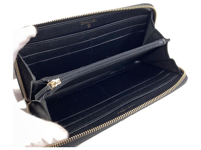 Portafoglio lungo Chanel Mademoiselle con hardware dorato - vista 4