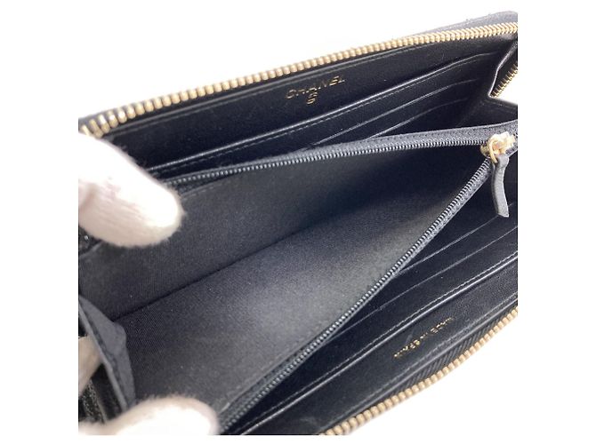 Portafoglio lungo Chanel Mademoiselle con hardware dorato - vista 5