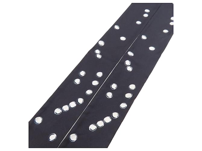 Sciarpa Bandeau Slim Chanel Coco Mark Nero Bianco - vista 3