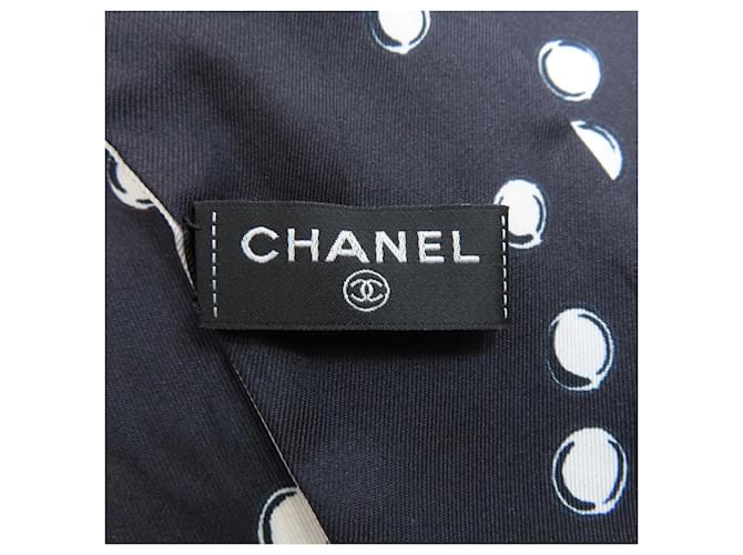 Sciarpa Bandeau Slim Chanel Coco Mark Nero Bianco - vista 5