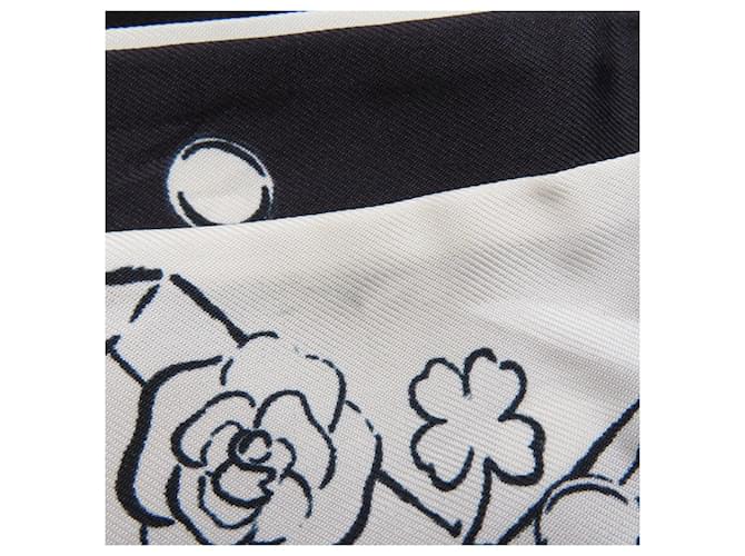 Sciarpa Bandeau Slim Chanel Coco Mark Nero Bianco - vista 8