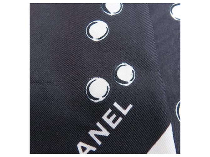Sciarpa Bandeau Slim Chanel Coco Mark Nero Bianco - vista 9