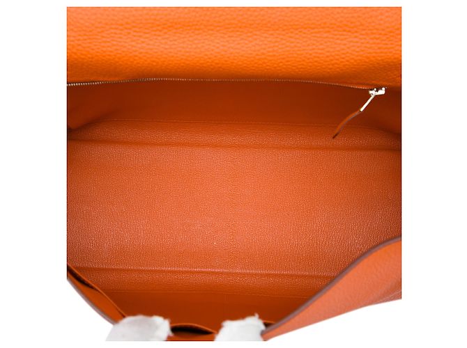Hermès Orange Togo Kelly II Retourne 35 Naranja - vista 4