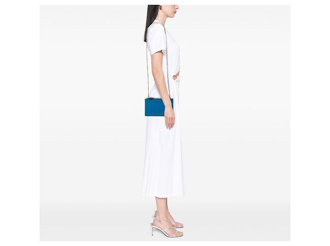 Prada Blue City Calf Double Zip Crossbody - vista 6