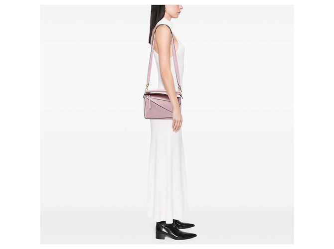 Borsa Puzzle LOEWE Medium in pelle di vitello rosa - vista 6