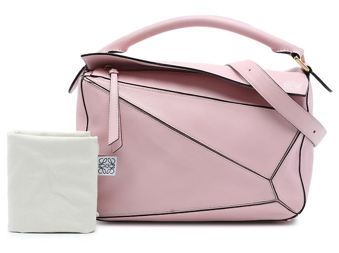 Borsa Puzzle LOEWE Medium in pelle di vitello rosa - vista 7