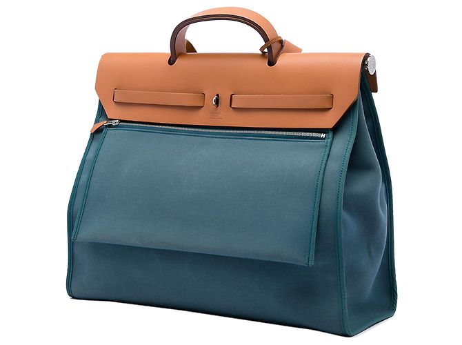Hermès Blue Toile Herbag Zip 39 - vista 2