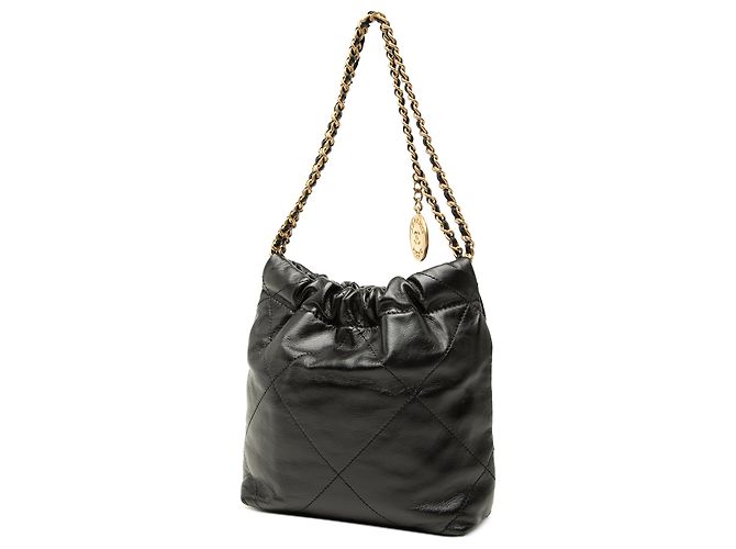 Borsa Chanel 22 Mini in vitello lucido nero - vista 2