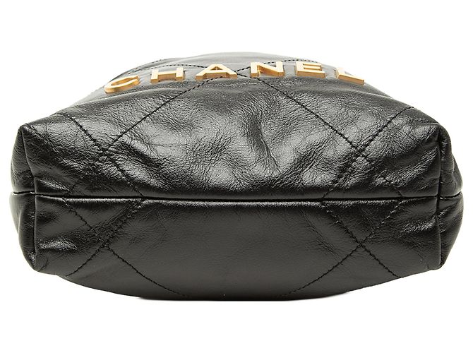 Borsa Chanel 22 Mini in vitello lucido nero - vista 3
