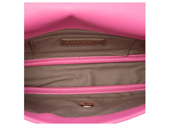 Chanel Pink CC Quilted Goatskin Casual Trip Flap Rosa - vista 4