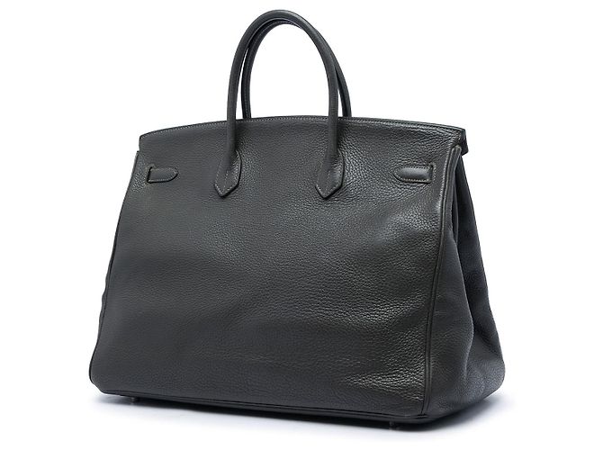 Hermès Gray Clemence Birkin Retourne 40 Castaño Gris antracita - vista 2
