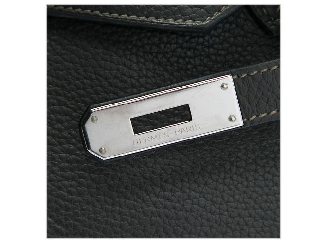 Hermès Gray Clemence Birkin Retourne 40 Castaño Gris antracita - vista 6