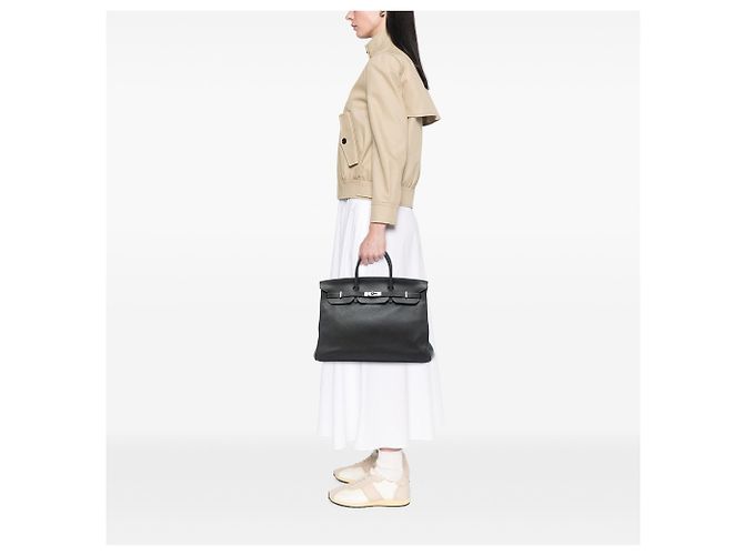 Hermès Gray Clemence Birkin Retourne 40 Castaño Gris antracita - vista 7