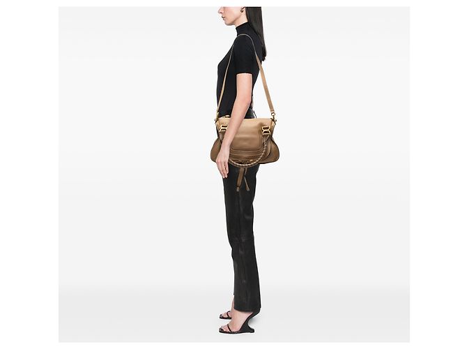 Chloé Marcie Satchel aus Leder in Braun, Medium Hellbraun - Ansicht 8