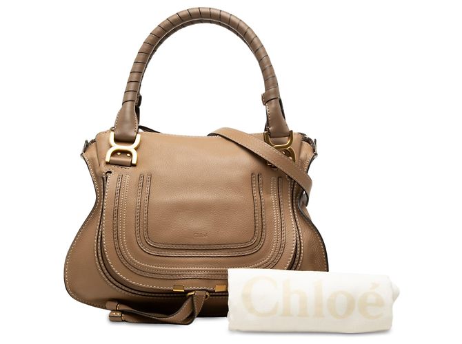 Chloé Marcie Satchel aus Leder in Braun, Medium Hellbraun - Ansicht 9