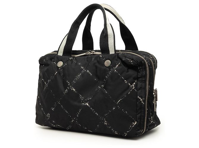 Borsa Chanel Black Old Travel Line Nylon Nero - vista 2