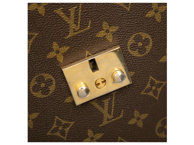 Louis Vuitton Brown Monogram Serviette Fermoir Marrom - vista 6