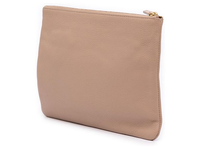 Clutch Burberry in pelle martellata marrone Carne - vista 2