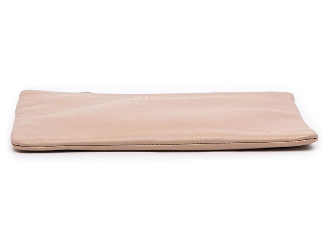 Clutch Burberry in pelle martellata marrone Carne - vista 3