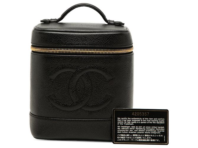 Beauty case Chanel Black CC Caviar Vanity Case Nero - vista 7