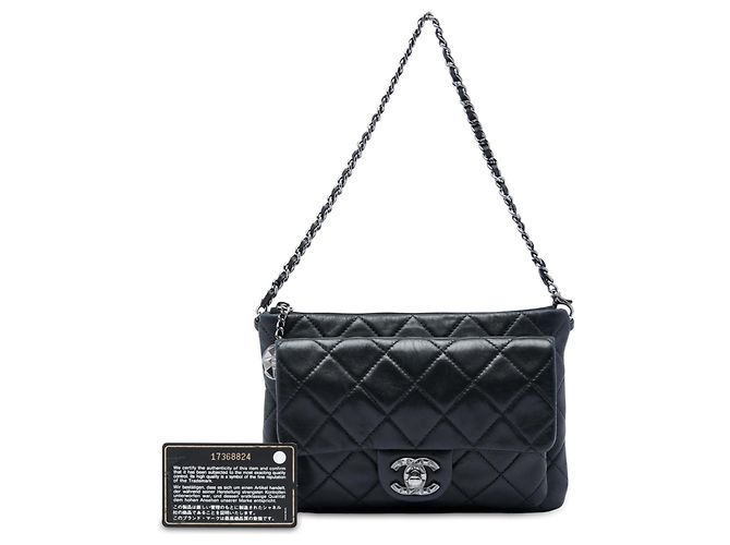 Chanel Black CC Quilted Lambskin Mineral Nights Flap Nero - vista 6
