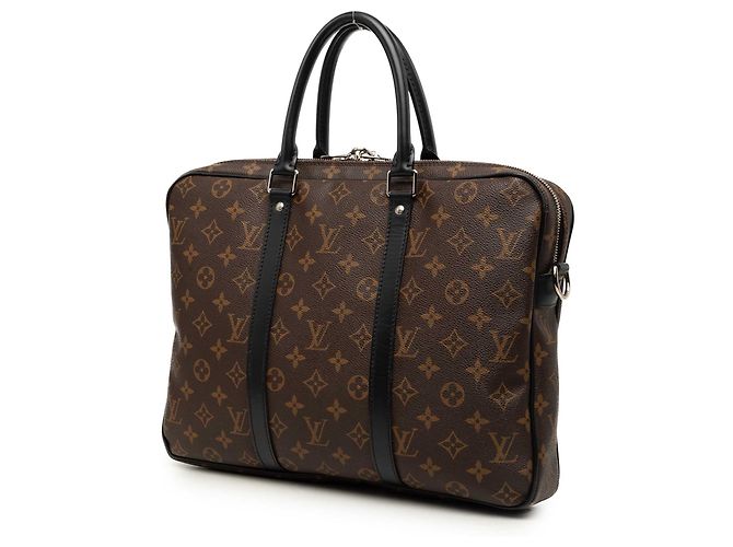 Louis Vuitton Brown Monogram Macassar Porte Documents Jour Marrone - vista 2