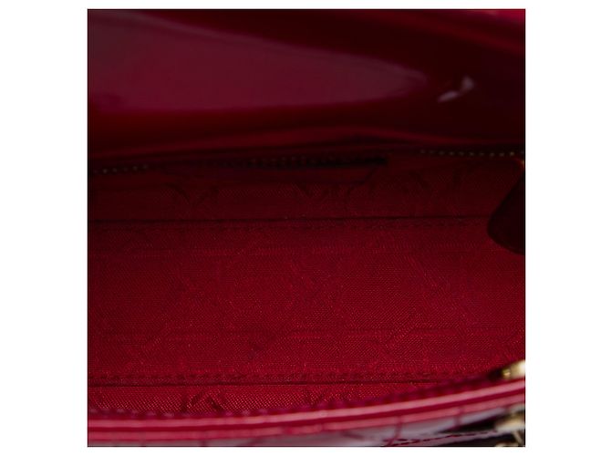Dior Red Mini Patent Cannage Lady Dior Rosso Bordò - vista 4